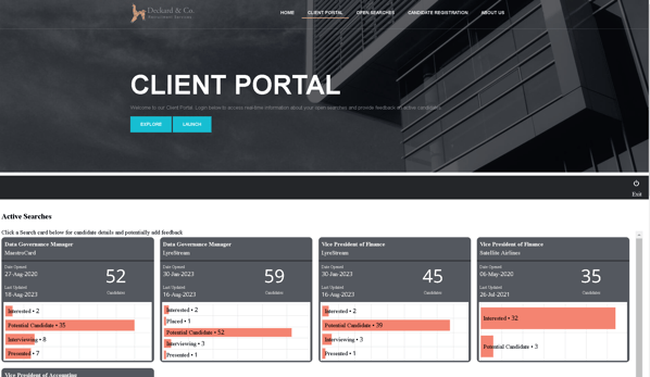 Searchlight® web portals and Resume Firewall®